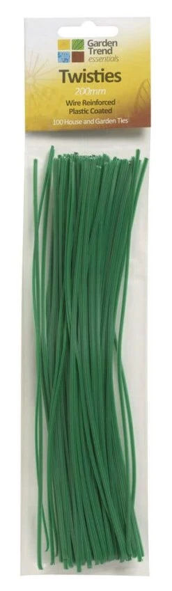 Garden Trend Wire Twistie Ties Green 200mm - 100 Pack