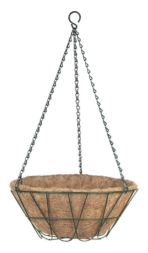 Garden Trend Wire Hanging Basket With Liner Green 3 Garden Trend Wire Hanging Basket With Liner Green