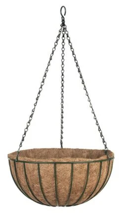Garden Trend Classic Wire Hanging Basket With Liner Green