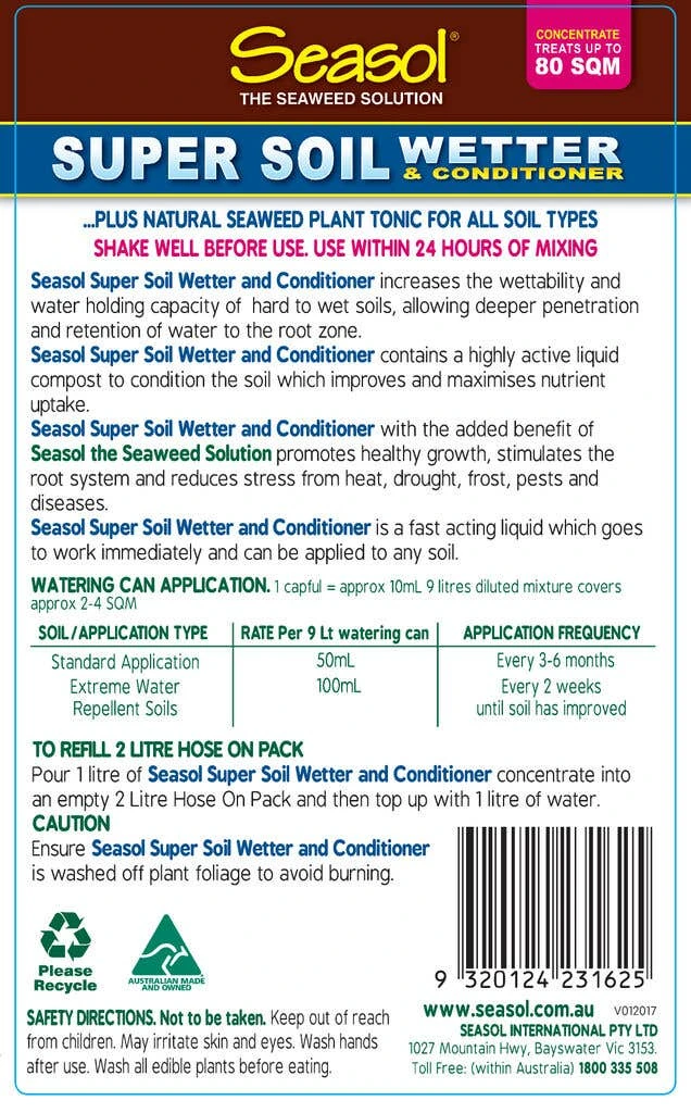 Seasol Super Soil Wetter & Conditioner 1L 4 Seasol Super Soil Wetter & Conditioner 1L - Image 2