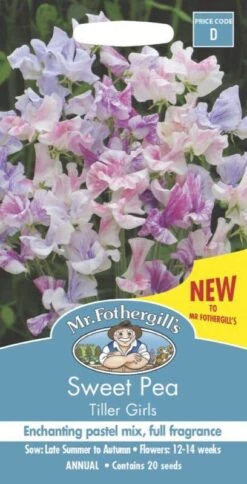 Mr Fothergill's Sweet Pea Tiller Girls Flowering Seed - 20 Pack