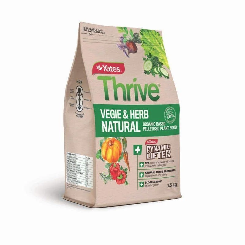 Yates Thrive Natural Vegie & Herb Organic Based Pelletised Plant Food 1.5kg 4 Yates Thrive Natural Vegie & Herb Organic Based Pelletised Plant Food 1.5kg - Image 2