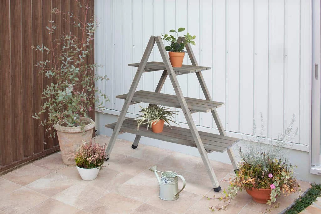 VegTrug Timber A Frame Plant Stand Grey Wash 3 VegTrug Timber A Frame Plant Stand Grey Wash - Image 2