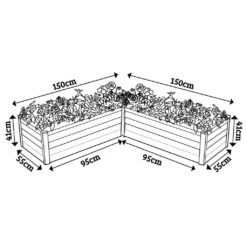 Organic Garden Co L Shaped Raised Garden Bed Zincalume 1500 X 1500 X 410mm -Plant Care Shop 6271175 2 37