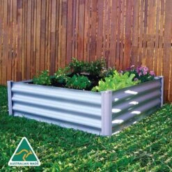 Organic Garden Co Square Raised Garden Bed Zincalume 1000 X 1000 X 300mm
