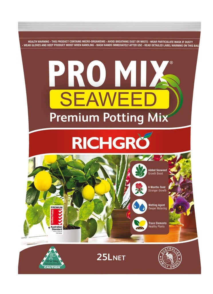 Richgro PRO MIX Seaweed Premium Potting Mix 25L 3 Richgro PRO MIX Seaweed Premium Potting Mix 25L