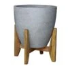 Northcote Pottery Cement Egg Pot With Stand 28cm -Plant Care Shop 6430359 0 2