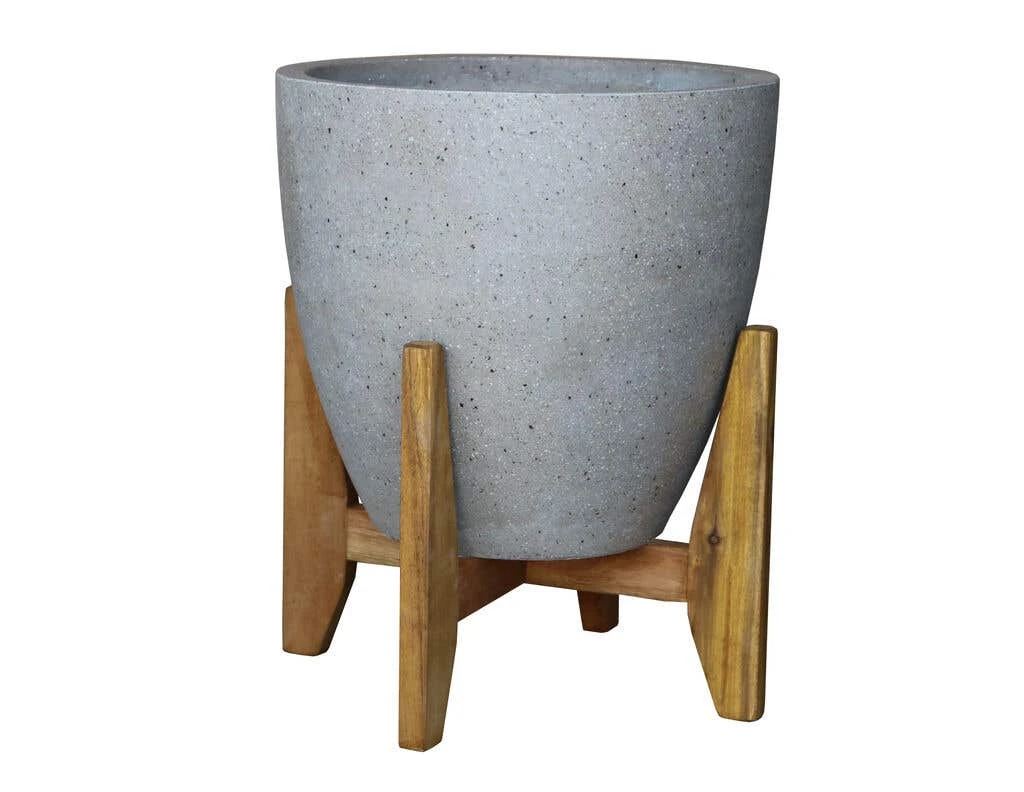 Northcote Pottery Cement Egg Pot With Stand 28cm 3 Northcote Pottery Cement Egg Pot With Stand 28cm