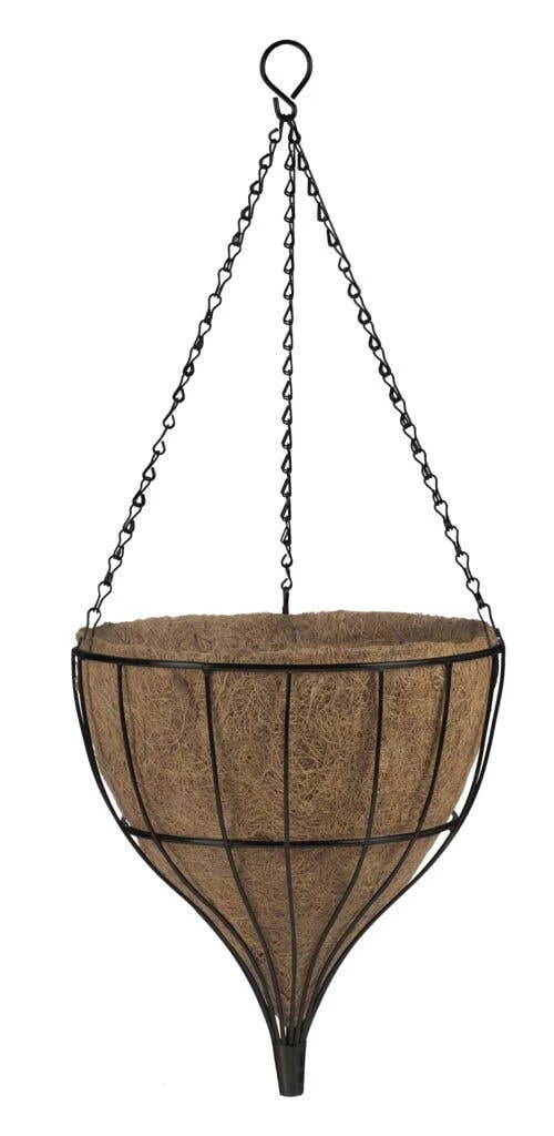 Garden Trend Teardrop Hanging Basket And Liner Black 300mm 3 Garden Trend Teardrop Hanging Basket And Liner Black 300mm