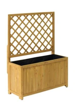 Takasho Planter Box Wooden Trellis Natural 900mm