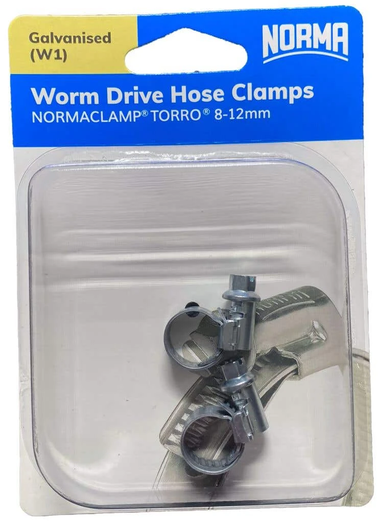 Norma Worm Drive Hose Clamps Torro BW 8-12mm W1 9mm - 2 Pack 4 Norma Worm Drive Hose Clamps Torro BW 8-12mm W1 9mm - 2 Pack - Image 2