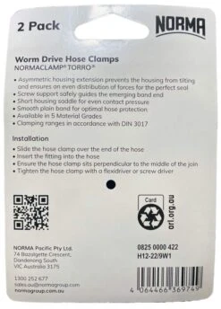 Norma Worm Drive Hose Clamps Torro BW 12-22mm W1 9mm - 2 Pack -Plant Care Shop 6893960 2 1