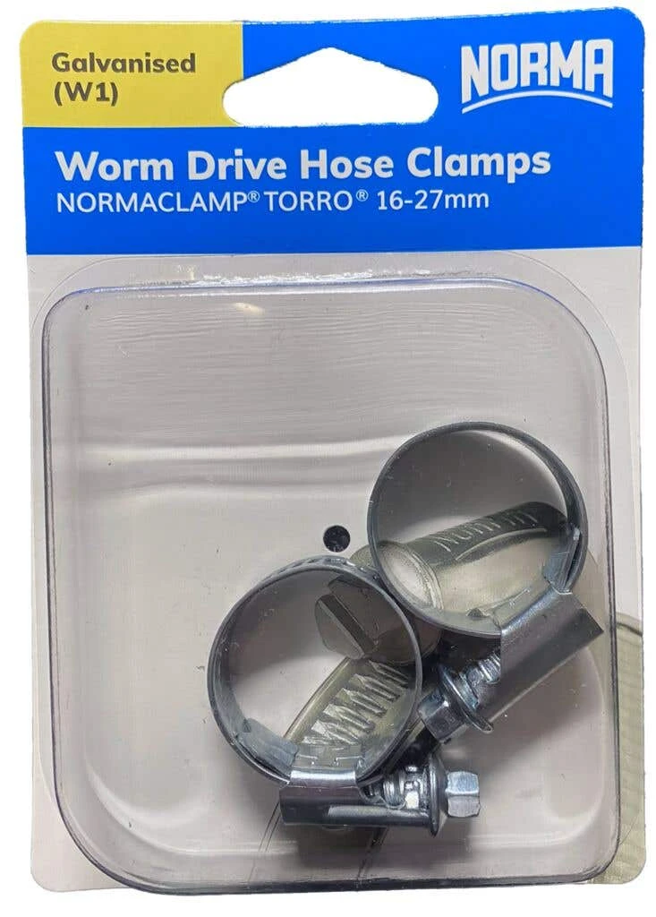 Norma Worm Drive Hose Clamps Torro BW 16-27mm W1 12mm - 2 Pack 4 Norma Worm Drive Hose Clamps Torro BW 16-27mm W1 12mm - 2 Pack - Image 2