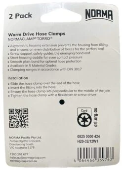 Norma Worm Drive Hose Clamps Torro BW 20-32mm W1 12mm - 2 Pack -Plant Care Shop 6893986 2 1