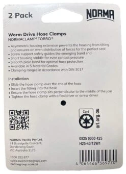 Norma Worm Drive Hose Clamps Torro BW 25-40mm W1 12mm - 2 Pack -Plant Care Shop 6893994 2 1