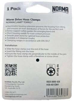 Norma Worm Drive Hose Clamps Torro BW 30-45mm W1 12mm 7 Norma Worm Drive Hose Clamps Torro BW 30-45mm W1 12mm -Plant Care Shop 6894000 2 1