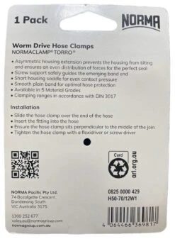 Norma Worm Drive Hose Clamps Torro BW 50-70mm W1 12mm -Plant Care Shop 6894034 2 1