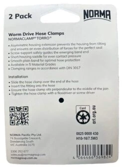Norma Worm Drive Hose Clamps Torro BW 10-16mm W3 7.5mm - 2 Pack -Plant Care Shop 6894042 2 2
