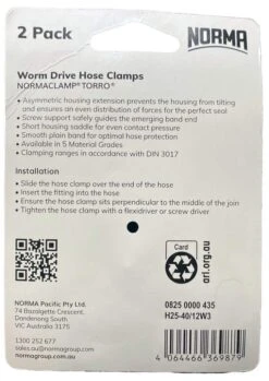 Norma Worm Drive Hose Clamps Torro 12mm BW 25-40mm W3 S/Steel 2Pk 7 Norma Worm Drive Hose Clamps Torro 12mm BW 25-40mm W3 S/Steel 2Pk -Plant Care Shop 6894091 2 1