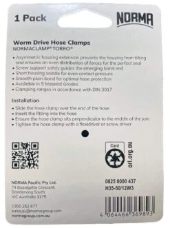 Norma Worm Drive Hose Clamps Torro BW 35-50mm W3 12mm -Plant Care Shop 6894117 2 1