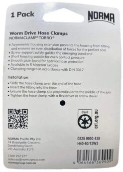 Norma Worm Drive Hose Clamps Torro BW 40-60mm W3 12mm -Plant Care Shop 6894125 2 1