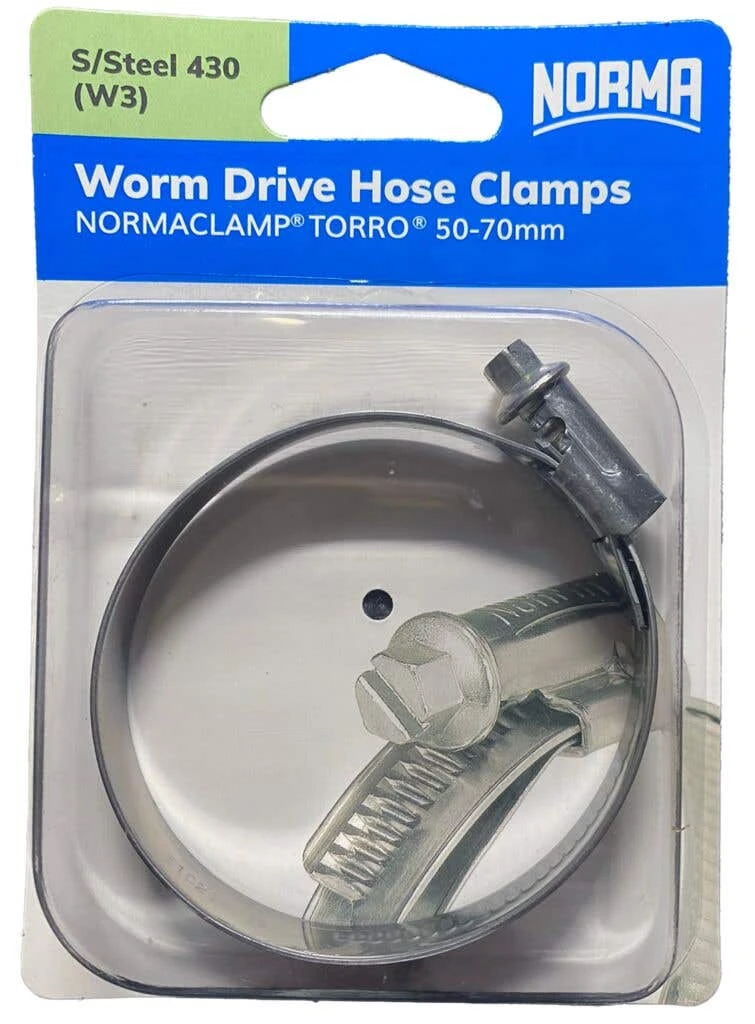 Norma Worm Drive Hose Clamps Torro BW 50-70mm W3 12mm 4 Norma Worm Drive Hose Clamps Torro BW 50-70mm W3 12mm - Image 2