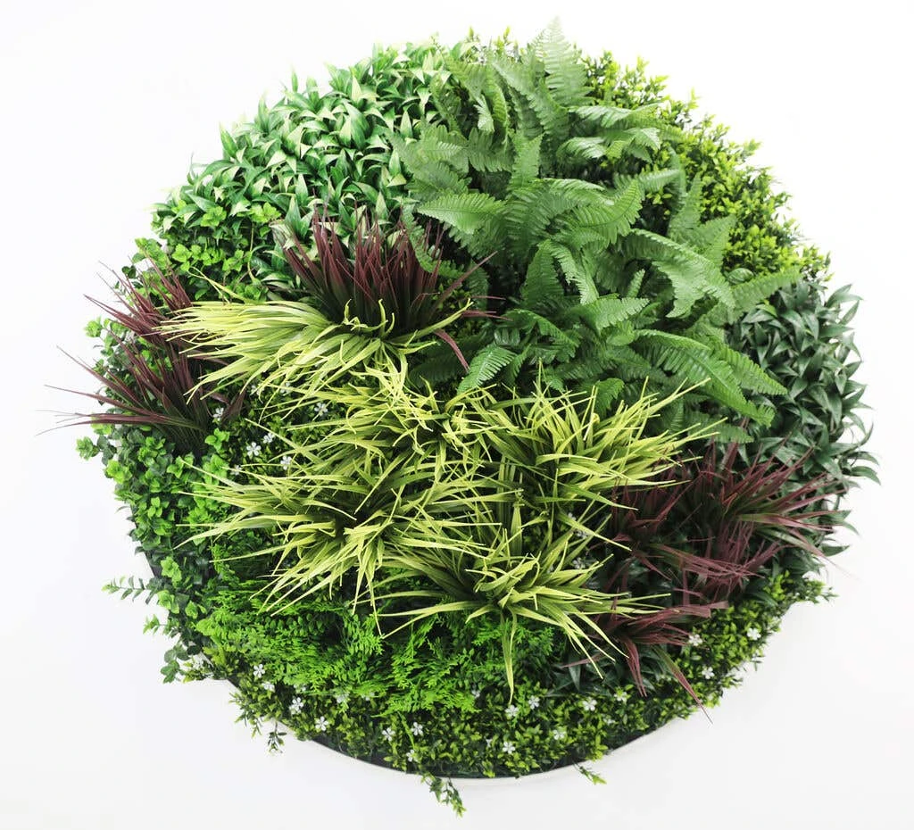 Grassy Fern Slimline UV Resistant Artificial Wall Disc White 1m 3 Grassy Fern Slimline UV Resistant Artificial Wall Disc White 1m