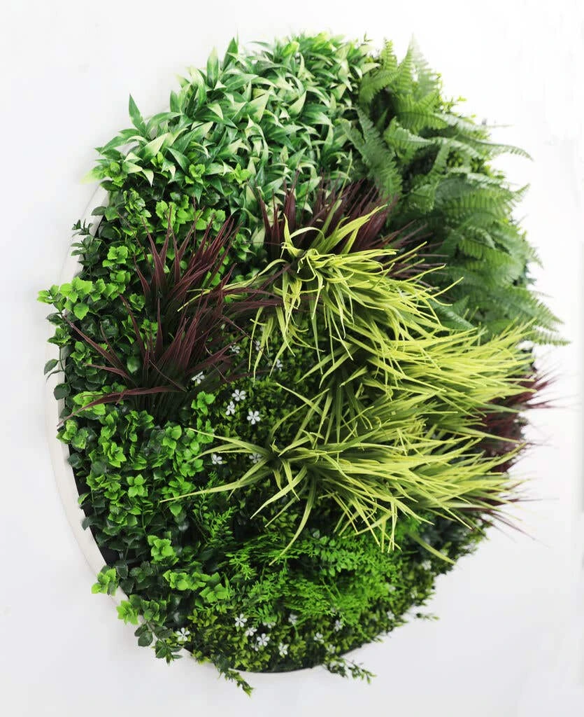 Grassy Fern Slimline UV Resistant Artificial Wall Disc White 1m 4 Grassy Fern Slimline UV Resistant Artificial Wall Disc White 1m - Image 2