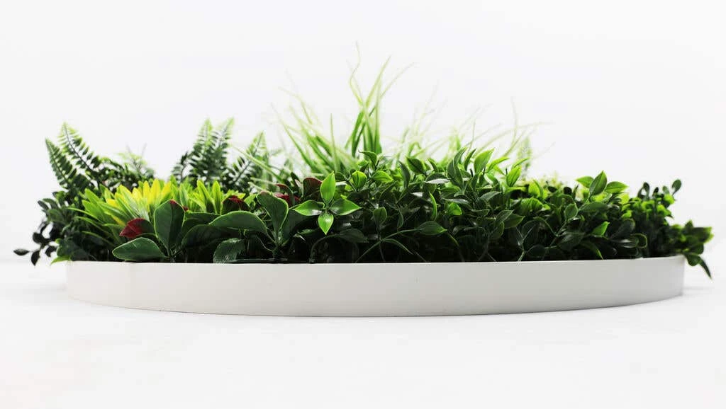 Mixed Leaf Slimline UV Resistant Artificial Wall Disc White 800mm 5 Mixed Leaf Slimline UV Resistant Artificial Wall Disc White 800mm - Image 3