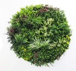 Mixed Leaf Slimline UV Resistant Artificial Wall Disc White 1m