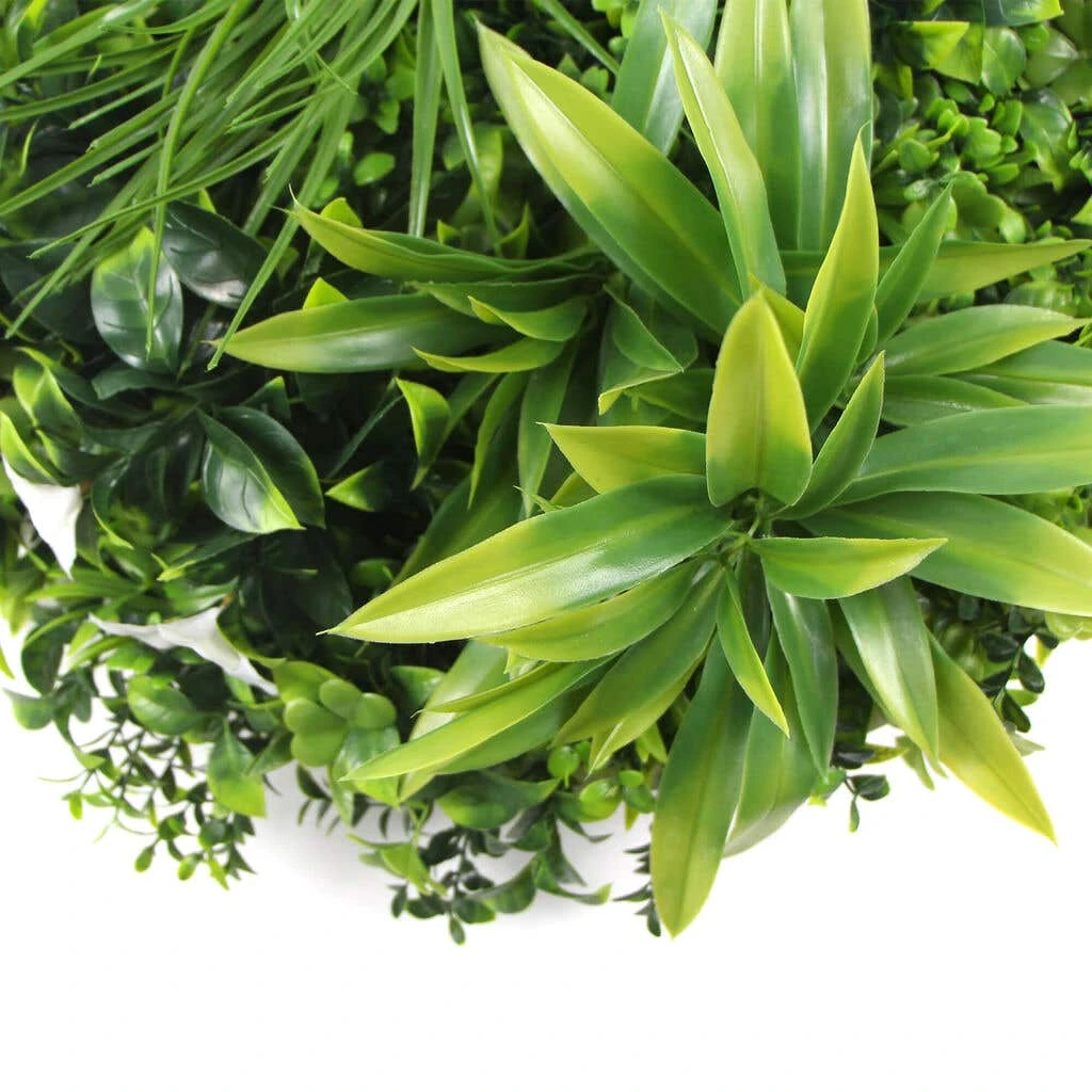 White Flowering UV Resistant Artificial Wall Disc Black 500mm 7 White Flowering UV Resistant Artificial Wall Disc Black 500mm - Image 5