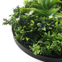 White Flowering UV Resistant Artificial Wall Disc Black 750mm -Plant Care Shop 7029911 3 6