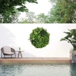 White Flowering UV Resistant Artificial Wall Disc White 1m -Plant Care Shop 7029929 2 7