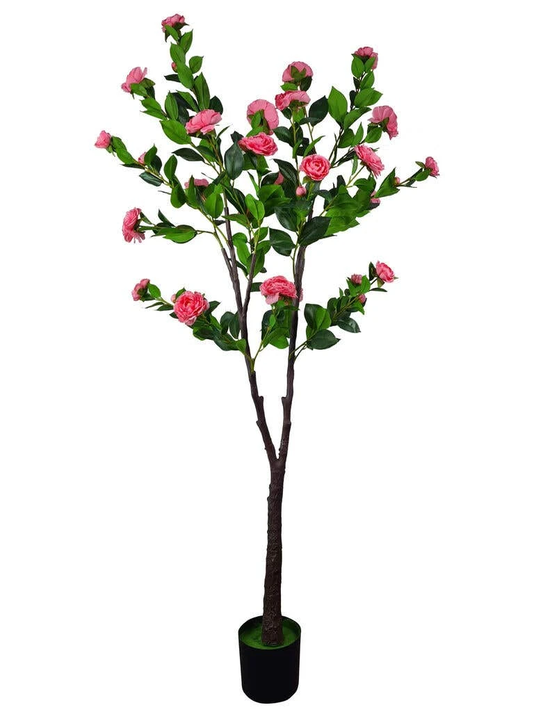 Pink Flowering Artificial Camellia Tree 1.8m 3 Pink Flowering Artificial Camellia Tree 1.8m