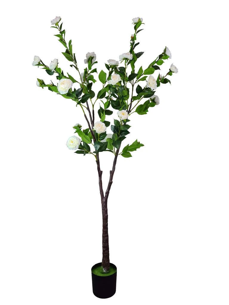 White Flowering Artificial Camellia Tree 1.8m 3 White Flowering Artificial Camellia Tree 1.8m