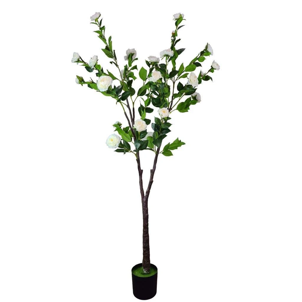 White Flowering Artificial Camellia Tree 1.8m 6 White Flowering Artificial Camellia Tree 1.8m - Image 4