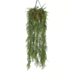 Mixed Fern Coco Fibre Artificial Hanging Basket UV Resistant 1.35m