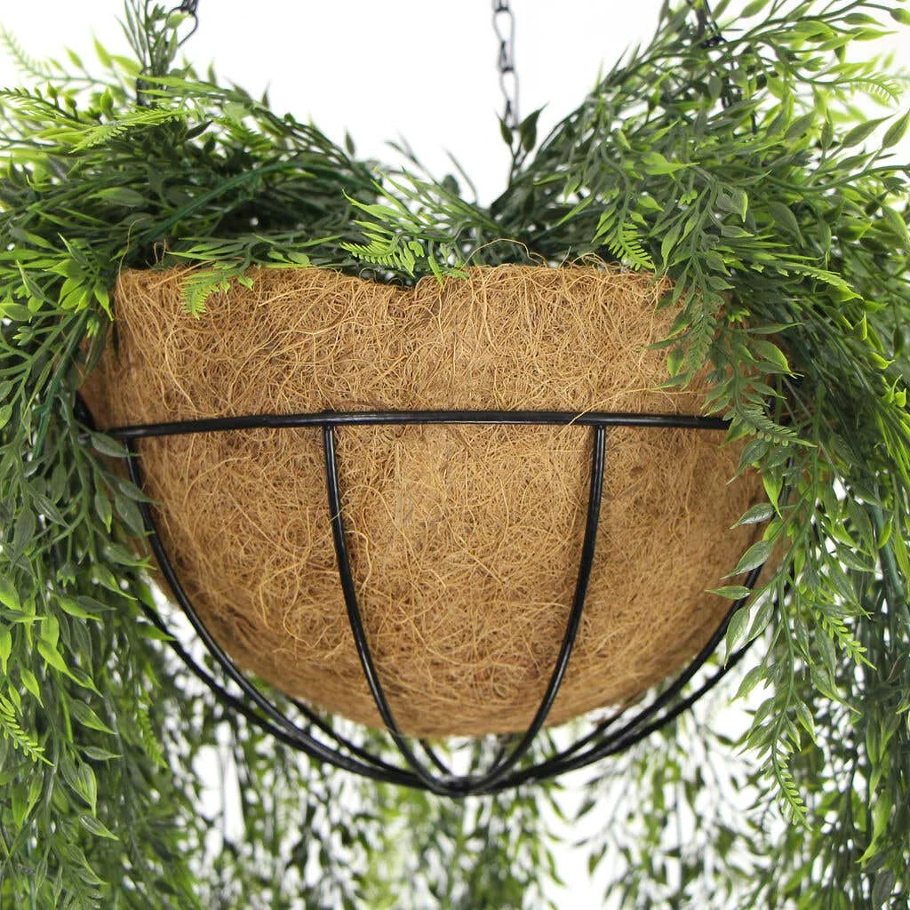 Mixed Fern Coco Fibre Artificial Hanging Basket UV Resistant 1.35m 8 Mixed Fern Coco Fibre Artificial Hanging Basket UV Resistant 1.35m - Image 6