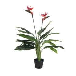 Artificial Bird Of Paradise Plant Red Flowers 1.1m