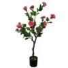 Pink Flowering Artificial Camellia Tree 1m