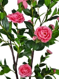 Pink Flowering Artificial Camellia Tree 1m -Plant Care Shop 7030117 2 6