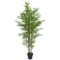 Artificial Bamboo Natural Trunk Real Touch Leaves 1.5m