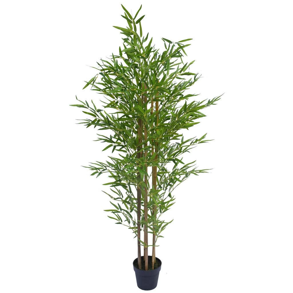 Artificial Bamboo Natural Trunk Real Touch Leaves 1.5m 3 Artificial Bamboo Natural Trunk Real Touch Leaves 1.5m