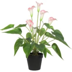White & Pink Calla Lily Artificial Plant 500mm -Plant Care Shop 7030505 3 5