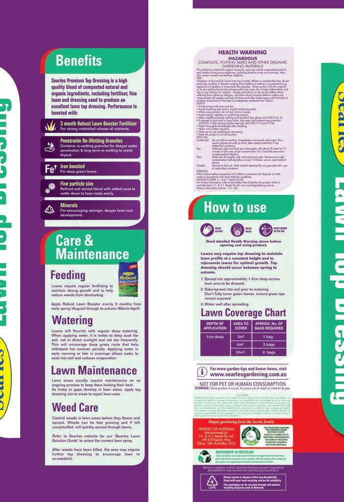Searles Lawn Top Dressing Mix Premium 30L 4 Searles Lawn Top Dressing Mix Premium 30L - Image 2